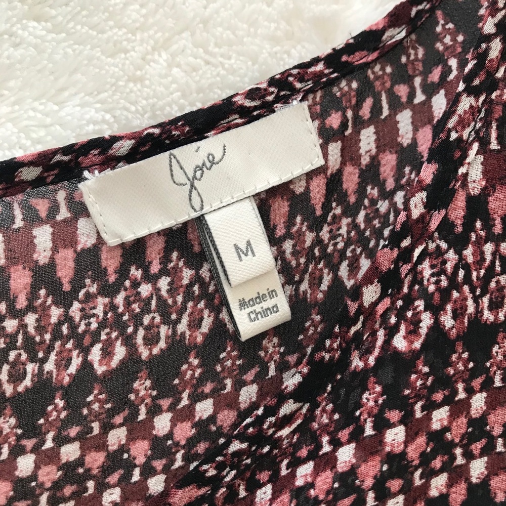 Joie Patterned Silk Ruffle Blouse - image 3